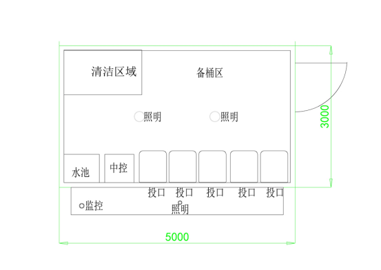 垃圾房尺寸圖，智能垃圾房，垃圾分類收集點，回收站生產(chǎn)廠家，垃圾分類定時定點收集點